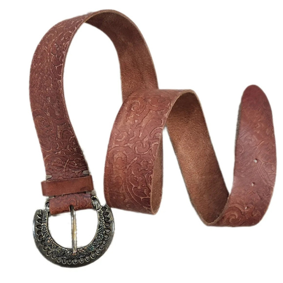 VINTAGE Tooled Leather Belt,Women's Large - Picture 5 of 9